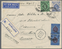 Hongkong: 1937, Registered Airmail Franked With 10,50 Cent And Vertical Pair 1 $ Georg V Sent From K - Autres & Non Classés