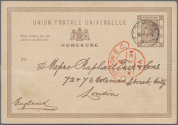 Hongkong - Ganzsachen: 1891, Card QV 3 C. Canc. "FOOCHOW A MR 26 91" Via "HONG KONG A MR 31 91" To L - Postal Stationery