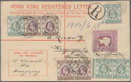 Hongkong - Ganzsachen: 1902, Registration Envelope QV 10 C. Uprated KEVII 1 C. (3), 2 C. (4 Inc. Mar - Entiers Postaux