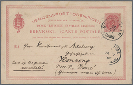 Hongkong - Besonderheiten: Incoming Mail, 1895, Danish West Indies, UPU Card 3 C. Canc. "ST. THOMAS - Sonstige & Ohne Zuordnung