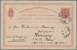 Hongkong - Besonderheiten: Incoming Mail, 1895, Danish West Indies, UPU Card 3 C. Canc. "ST. THOMAS - Autres & Non Classés