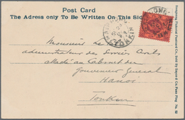 Hongkong - Besonderheiten: 1904, KEVII 4 C. Violet On Red Tied "HAI-PHONG TONKIN 29 DE 09" To Ppc To - Autres & Non Classés