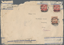 Hongkong - Besonderheiten: 1932, Boxed "RECEIVED DAMAGED / AT HONG KONG" Four Strikes On HK Stamp Sh - Other & Unclassified