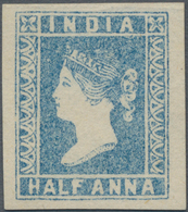 Indien: 1854 Lithographed ½a. Pale Blue, Die I, Unused Without Gum As Issued, With Even Wide Margins - Sonstige & Ohne Zuordnung