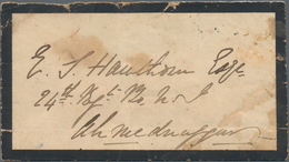 Indien: 1854 Lithographed 1a. Deep Red, Die I, Used On Back Of Small Mourning Cover From The Hoshung - Autres & Non Classés