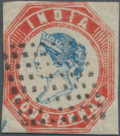 Indien: 1854-55 Litho 4a. Blue & Red, 4th Printing, Sheet Pos. 13, Used And Cancelled By Diamond Of - Autres & Non Classés