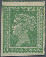 Indien: 1854 Typo 2a. Green, Unused Without Gum, With Wide Margins Showing ALMOST COMPLETE OUTER FRA - Sonstige & Ohne Zuordnung