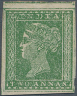 Indien: 1854 Typo 2a. Green, Unused Without Gum, With Wide Margins Showing ALMOST COMPLETE OUTER FRA - Other & Unclassified