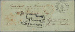 Indien: 1859 Cover From Bremen (T&T P.O.) To CANNANORE Per Overland Mail Via France, Bearing "BREMEN - Andere & Zonder Classificatie