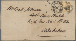 Indien: 1864 Forwarded Cover From Calcutta To Allahabad Franked By 1863 2a. Yellow (no Wmk) Tied By - Other & Unclassified