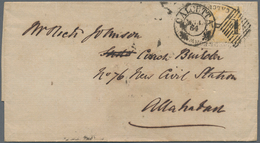 Indien: 1864 Forwarded Cover From Calcutta To Allahabad Franked By 1863 2a. Yellow (no Wmk) Tied By - Sonstige & Ohne Zuordnung