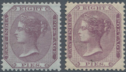 Indien: 1860 East India 8p. Purple On Bluish Paper, MINT NEVER HINGED, Few Slightly Shortened Perfs - Altri & Non Classificati