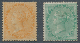 Indien: 1865 QV 4a. Green, Wmk Elephant, Unused Without Gum, A Small Thin With A Little Pin-hole (ab - Sonstige & Ohne Zuordnung