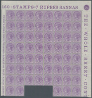 Indien: 1874 QV 9p. Pale Mauve, Part Sheet Of 61 Stamps, Sheet Margins At Top And Right With Inscr. - Autres & Non Classés