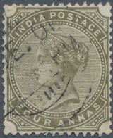 Indien: 1882 QV 4a. Slate-green, WATERMARK INVERTED, Used And Cancelled By 1901 C.d.s., With A Few S - Sonstige & Ohne Zuordnung