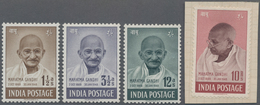 Indien: 1948, 1st Anniversary Of Independence (Gandhi Memorial Issue), Complete Set Of Four Values, - Sonstige & Ohne Zuordnung