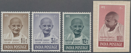 Indien: 1948, 1st Anniversary Of Independence (Gandhi Memorial Issue), Complete Set Of Four Values, - Altri & Non Classificati