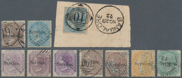 Indien - Dienstmarken: 1866-72 Set Of 10 East India Stamps Bearing Small Ovpt. "Service.", With 1a. - Dienstmarken