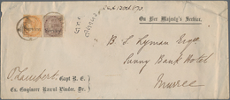Indien - Dienstmarken: 1870 Official 'O.H.M.S.' Envelope Used From Rawalpindi (now Pakistan) To Murr - Timbres De Service