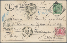 Indien - Used Abroad: PERSIA 1906: Picture Postcard (Persepolis) Used From BUSHIRE To Belgium, Insuf - Altri & Non Classificati