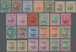 Indien - Konventionalstaaten: FARIDKOT 1887-98, Complete Set Of Ten Postage Values Plus Add. Shades - Autres & Non Classés
