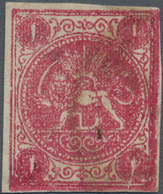 Iran: 1876, Lion Issue, 1kr. Carmine, Type D On Laid Paper, Fresh Colour, Touched To Full Margins, T - Irán