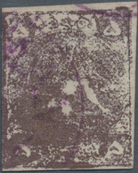 Iran: 1878, Re-engraved Lion Issue, 5kr. Purple-bronze, Type C, Touched At Left, Slight Thin Spot, P - Irán