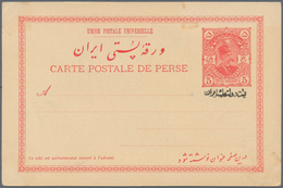 Iran: 1904, Pictorial Stat. Postcard 5ch. 'Shah Muzzafar-ad-Din' With Persian Ptg. Below Stamp Impre - Iran