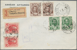 Iran: 1916, Russian Consulate Cover From Tauriz Bearing Pair 7 Kop. Brown, Pair 2 Kop. Green And Two - Iran