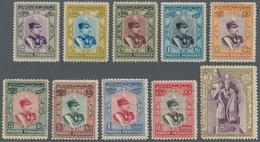 Iran: 1929, Reza Shah Pahlevi Complete Set Mint Hinged, Few High Values Mint Never Hinged, A Fine An - Iran