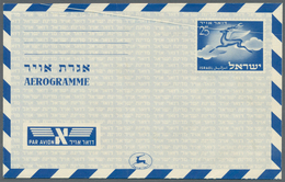 Israel: 1952/1955 (ca.), AEROGRAMMES: Four Aerogrammes Incl. 2 X 25pr. Blue, 50pr. Red And 100pr. Bl - Lettres & Documents
