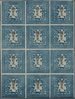 Japan: 1871, Dragons 100 Mon Plate I Native Laid Paper, A Block Of 12 (3x4) Pos. 12/14 To 36/38 With - Sonstige & Ohne Zuordnung