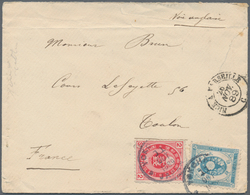 Japan: 1877/83, Koban 10 S. Blue And UPU Koban 2 S. Red Tied "YOKOHAMA 11 OCT 1889" To Small Size Co - Other & Unclassified