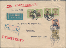 Japan: 1937, White Paper 1 Y. (4), 50 S., 8 S. Tied "KOBE 8.6.38" To Registered Air Mail Cover To Dj - Sonstige & Ohne Zuordnung