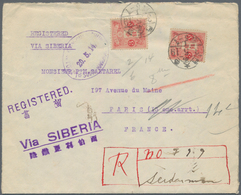 Japanische Post In Korea: 1899/1913, Kiku 2 S. With Tazawa Unwmkd. 3 Sen (6) Canc. Korea Type "Saeda - Militaire Vrijstelling Van Portkosten