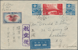 Japanische Post In Korea: 1937/39, Fuji Deer White Paper 20 S. (2), Nikko NP 10 S. Tied "Kanghwamun - Franchigia Militare