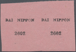 Japanische Besetzung  WK II - Malaya: 1942, "DAI NIPPON / 2602", Two Test Strikes Of Ovpt. Hs. On Pi - Malesia (1964-...)