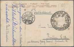 Lagerpost Tsingtau: Aonogahara, 1916/19, Three Ppc: To Berlin 1916 With Black Large Bilingual Camp S - Deutsche Post In China