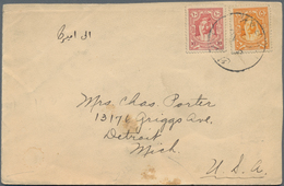 Jordanien: 1927, "KERAK 3/NO 27" Bilingual Cds. On Envelope Bearing 5 M. Orange And 10 M. Red, Addre - Jordanië