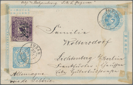 Korea: 1901, Card 1 Ch. Light Blue, "cheonhwan-kuk" Bottom Imprint, Uprated Ewha 2 Ch. And 3 Ch./50 - Corea (...-1945)