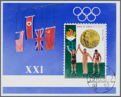 Korea-Nord: 1976, Block For Medal Winners At The Olympic Games With Complete Failure Of The Printing - Corea Del Nord