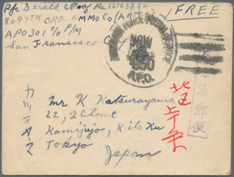 Korea-Süd: 1950/55, Korean War: Three Inbound/outbound Covers To FPO: Nov. 4, 1950 APO 301 (Pusan) T - Corée Du Sud