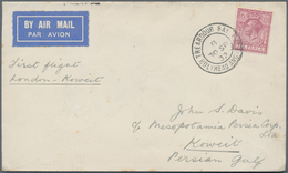 Kuwait: 1932 First Flight London-Kuwait: Airmail Cover From Trearddur Bay, Holy Island To Kuwait Int - Koeweit