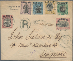 Labuan: 1896 'Jubilee' Complete Set Of Six Used On Registered Cover To Singapore, All Tied By "LABUA - Andere & Zonder Classificatie