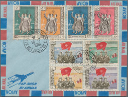 Laos - Pathet-Lao-Ausgaben: 1961, "Soldiers With Flag" And "Dancers", Two Sets (few Slightly Toned P - Laos