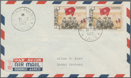 Laos - Pathet-Lao-Ausgaben: 1962/1963, 2k. "Soldiers With Flag" Horizontal Pair (slightly Toned Perf - Laos