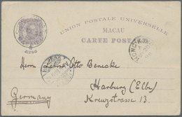 Macau: 1898, Card 3 A. Grey W. "centenario De India" Imprint On Reverse, Canc. "MACAU 27.MAI.98" Via - Andere & Zonder Classificatie