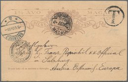 Macau: 1904, Stationery Card 1 1/2 A. Canc. "MACAU 4 ABR 04" To Salzburg/Austria, Large Circular Fra - Autres & Non Classés