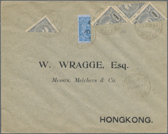 Macau: 1910, Bisects Of Each 3 A. Grey (4 Inc. Strip-3) And 6 A./200 R. Tied "MACAU 23 AGO 10" To Co - Sonstige & Ohne Zuordnung