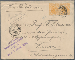 Malaiische Staaten - Straits Settlements: 1882, QV 8 C. Orange, A Horizontal Pair Tied "SINGAPORE/do - Straits Settlements